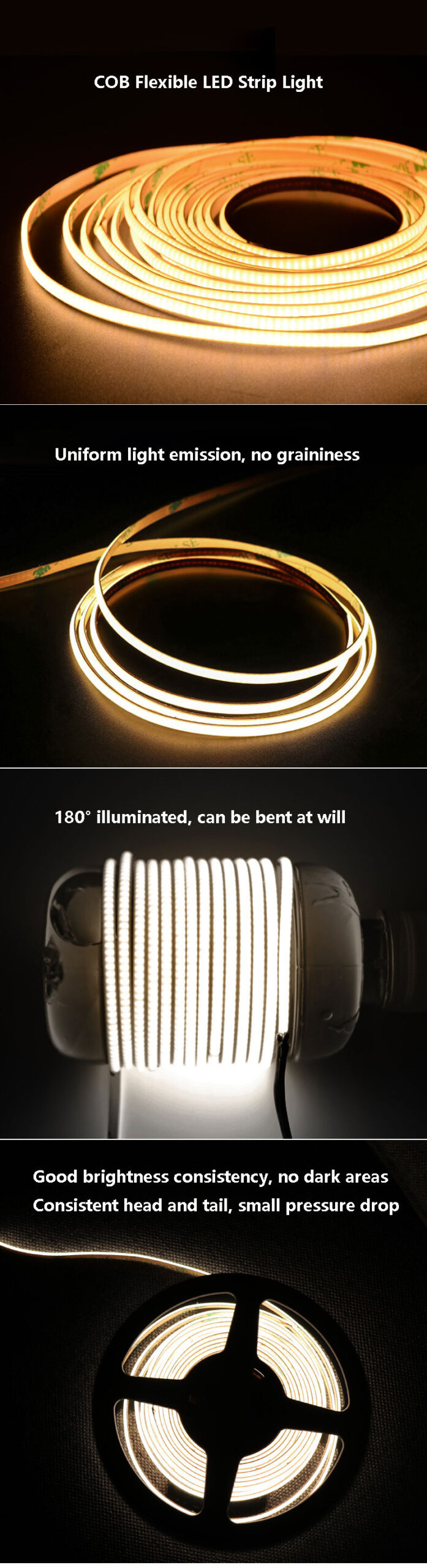 4mm narrow COB LED strip light