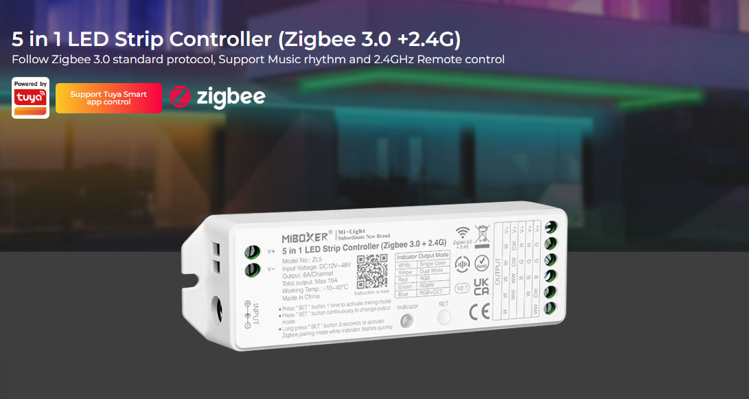 ZL5 Single Color Dual White RGB RGBW RGBCCT LED Controller
