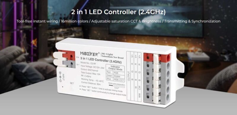 RF 2.4GHz 3 in 1 LED Controller MiBoxer E3-RF