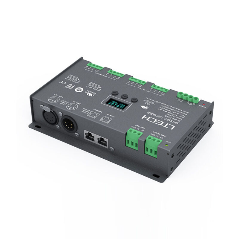 CV DMX 512 Decoder RDM LED Controller With OLED Display