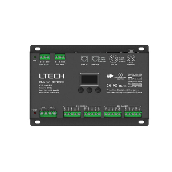 LTech 16CH CV DMX Decoder LT-916-OLED