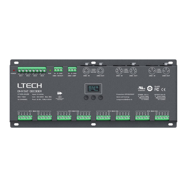 LTech 32Channel CV DMX/RDM LED Color Decoder LT-932-OLED 1