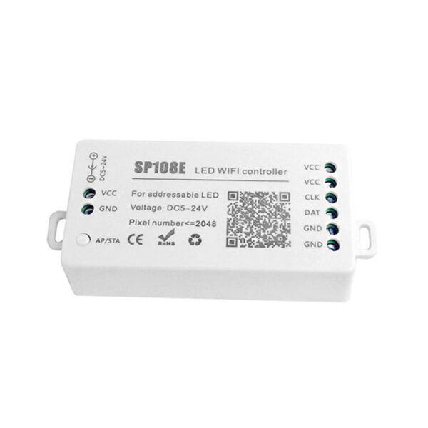 SP108E WiFi LED Addressable RGB SPI Pixel Controller DC5-24V