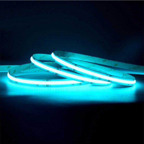 UL Listed COB Light 576CHIPS Flexible RGB LED Strip 10mm 12-24V ICE BLUE