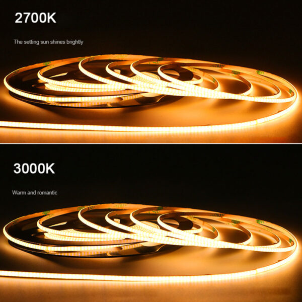 Ultra Narrow 3mm 0.12 inch Mini Size Flexible COB LED Stripe 2700-3000K