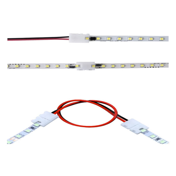 Single Dual End Led Strip Solderless Cover 2 Pin Connector