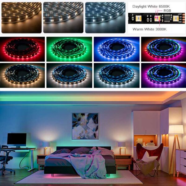 Pixel LED Strip Lights WS2805 Addressable RGBCCT White 5IN1 Light effect application