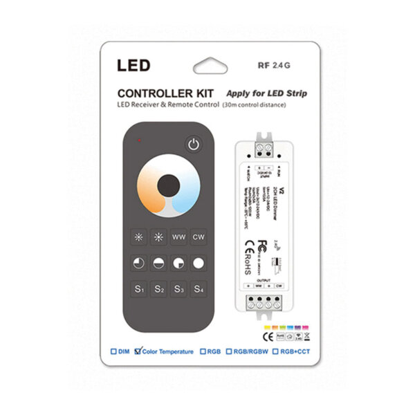 CCT LED Controller Kit V2+RT2 For Dual Color LED Tape Lights