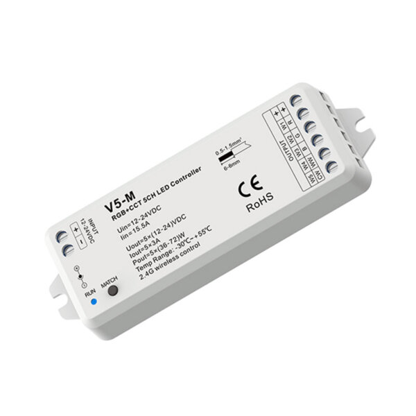 RT5+V5-M LED Controller Kit with 30m RF Remote