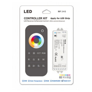 Wireless 5CH RGB+CCT LED Controller Kit with Touch Color Wheel