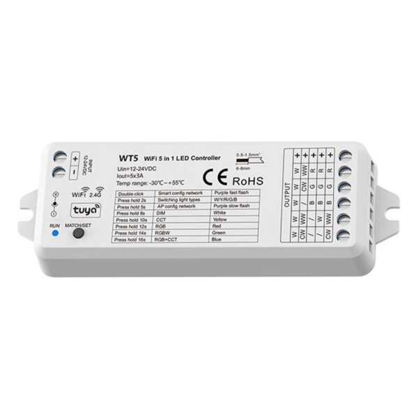 Tuya LED Controller WiFi 5-in-1 WT5 UL Listed & Standard